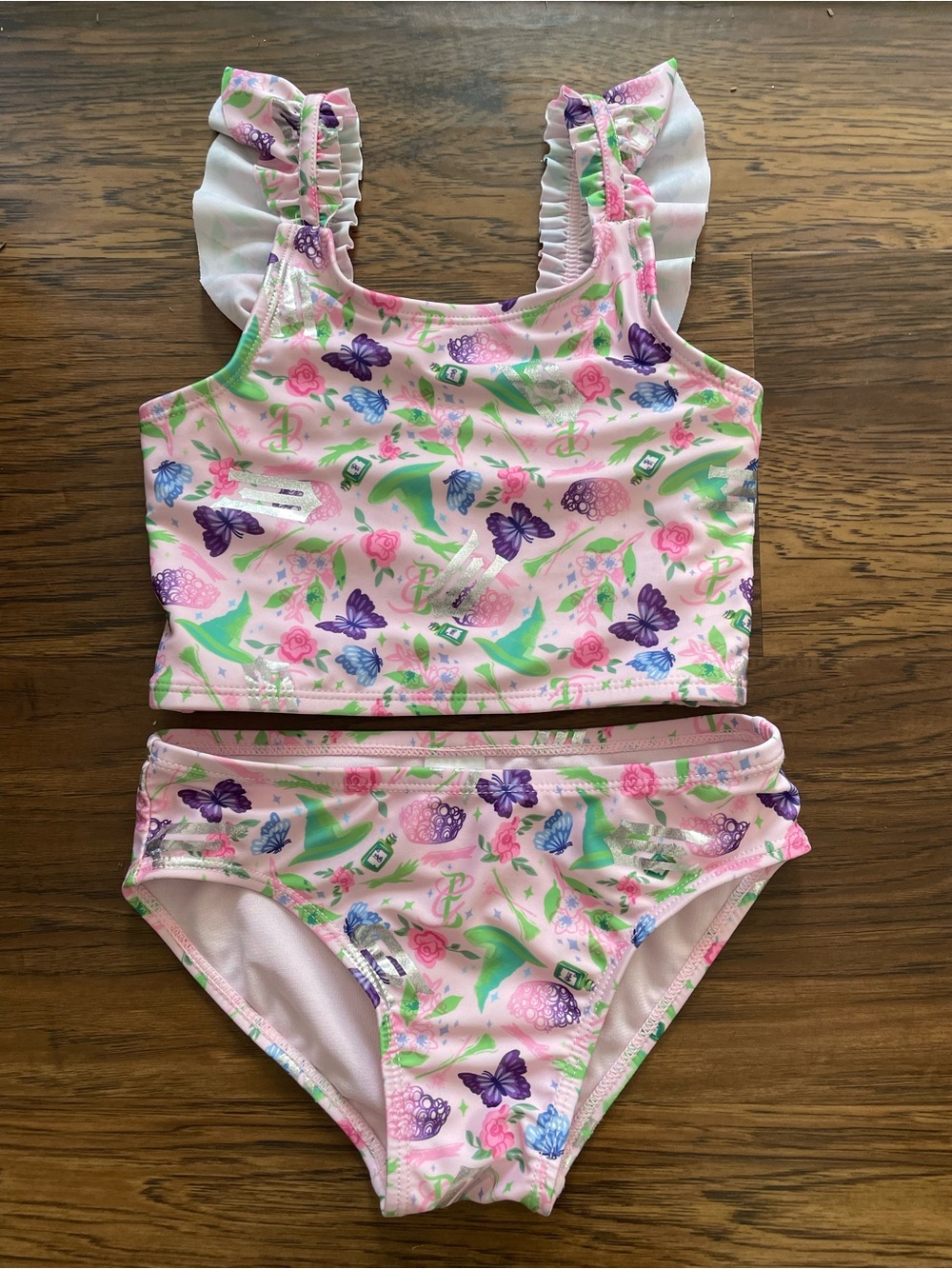 Universal Pink Floral & WICKED theme Two-Piece Swim Set